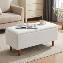 Load image into Gallery viewer, Theodore Boucle Storage Ottoman Bench - White