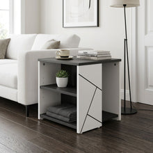 Load image into Gallery viewer, Dustin Side Table - Oak Grey + White