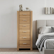 Load image into Gallery viewer, Olsen 6 Drawers Slim Tallboy - Oak