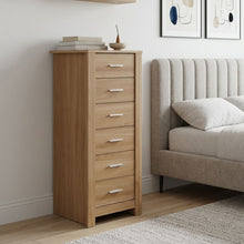 Load image into Gallery viewer, Olsen 6 Drawers Slim Tallboy - Oak
