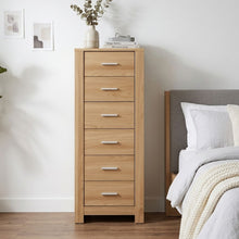 Load image into Gallery viewer, Olsen 6 Drawers Slim Tallboy - Oak