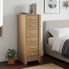 Load image into Gallery viewer, Olsen 6 Drawers Slim Tallboy - Oak