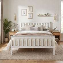 Load image into Gallery viewer, Andes double wooden bed frame - white