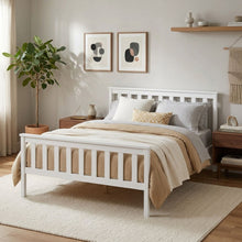 Load image into Gallery viewer, Andes double wooden bed frame - white