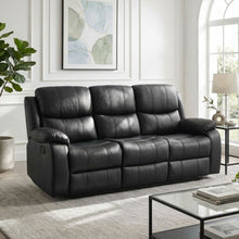 Load image into Gallery viewer, 23153-c-wilson-manual-3-seater-recliner-sofa-black-2605211