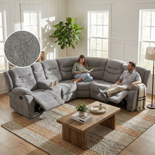 Load image into Gallery viewer, Silverdale Fabric Manual Recliner Corner Sofa - Grey