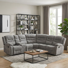 Load image into Gallery viewer, Silverdale Fabric Manual Recliner Corner Sofa - Grey