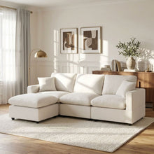 Load image into Gallery viewer, Hexham 3 Seater Modular Sofa with Ottoman - Linen Cream