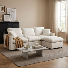 Load image into Gallery viewer, Hexham 3 Seater Modular Sofa with Ottoman - Linen Cream