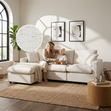 Load image into Gallery viewer, Hexham 3 Seater Modular Sofa with Ottoman - Linen Cream