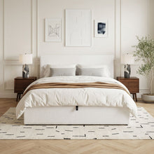 Load image into Gallery viewer, Belo Double Teddy Gas Lift Bed Frame - White