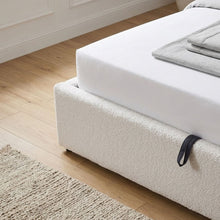 Load image into Gallery viewer, Belo Double Teddy Gas Lift Bed Frame - White