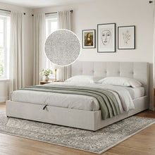 Load image into Gallery viewer, Mero Super King Gas Lift Bed Frame - Linen Beige