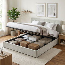 Load image into Gallery viewer, Mero Super King Gas Lift Bed Frame - Linen Beige
