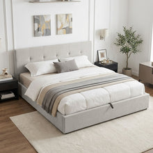 Load image into Gallery viewer, Mero Super King Gas Lift Bed Frame - Linen Beige