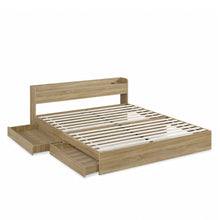 Load image into Gallery viewer, Elda Super King Bed Frame with USB Port &amp; Drawers - Natural