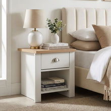 Load image into Gallery viewer, Tegan Bedside Table - Light Teak + White