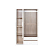 Load image into Gallery viewer, Bram 3 Door Wardrobe Cabinet with 2 Drawers - Oak + White