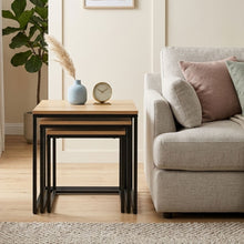 Load image into Gallery viewer, Trio 3 Piece Nesting Coffee Table Set - Oak