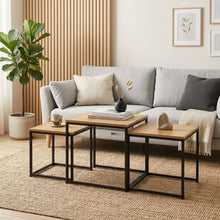 Load image into Gallery viewer, Trio 3 Piece Nesting Coffee Table Set - Oak