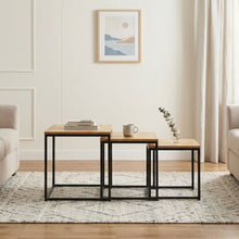Load image into Gallery viewer, Trio 3 Piece Nesting Coffee Table Set - Oak