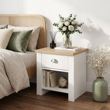 Load image into Gallery viewer, Tegan Bedside Table - Light Teak + White