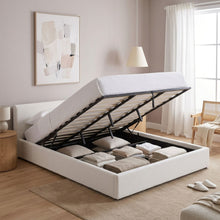 Load image into Gallery viewer, Belo Super King Teddy Gas Lift Bed Frame - White