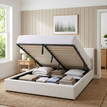 Load image into Gallery viewer, Belo Super King Teddy Gas Lift Bed Frame - White