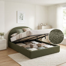 Load image into Gallery viewer, Isabella Queen Gas Lift Bed Frame - Dark Green