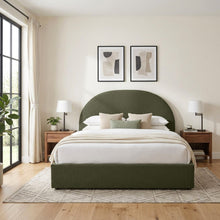 Load image into Gallery viewer, Isabella Queen Gas Lift Bed Frame - Dark Green