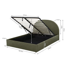 Load image into Gallery viewer, Isabella Queen Gas Lift Bed Frame - Dark Green