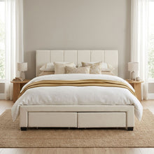 Load image into Gallery viewer, Charlotte Double Bed Frame with 4 Drawers - Beige