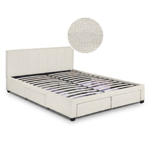 Load image into Gallery viewer, Charlotte Queen Bed Frame with 4 Drawers - Beige