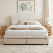 Load image into Gallery viewer, Charlotte Queen Bed Frame with 4 Drawers - Beige
