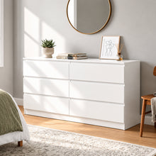 Load image into Gallery viewer, Hollis 6 Drawers Low Boy - White