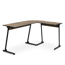 Load image into Gallery viewer, Nordix L-Shaped Computer Corner Desk - Rustic Brown