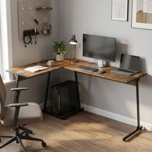 Load image into Gallery viewer, Nordix L-Shaped Computer Corner Desk - Rustic Brown