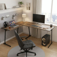 Load image into Gallery viewer, Nordix L-Shaped Computer Corner Desk - Rustic Brown