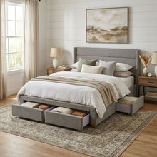 Load image into Gallery viewer, Oasis Queen Bed Frame with 4 Drawers - Grey