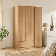 Load image into Gallery viewer, Benny 3 Door Wardrobe with Drawer - Light Teak