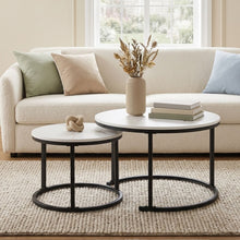 Load image into Gallery viewer, Mainit Nesting Coffee Table - Set of 2 - White + Black