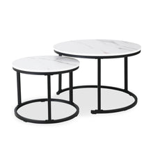 Load image into Gallery viewer, Mainit Nesting Coffee Table - Set of 2 - White + Black