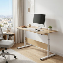 Load image into Gallery viewer, Hector 140cm Height-Adjustable Computer Desk - Maple + White