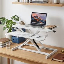 Load image into Gallery viewer, Sit-Stand Desk Converter with Keyboard Tray - White