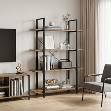Load image into Gallery viewer, Forge 4-Tier Bookshelf - Rustic Brown