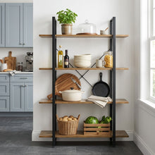 Load image into Gallery viewer, Forge 4-Tier Bookshelf - Rustic Brown