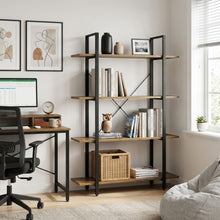 Load image into Gallery viewer, Forge 4-Tier Bookshelf - Rustic Brown