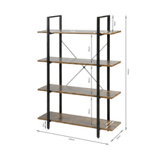 Load image into Gallery viewer, Forge 4-Tier Bookshelf - Rustic Brown