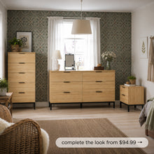 Load image into Gallery viewer, 22267-ocala-low-boy-6-drawer-chest-dresser-oak-2606094