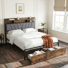 Load image into Gallery viewer, 24457-rito-queen-metal-bed-frame-grey-26060910